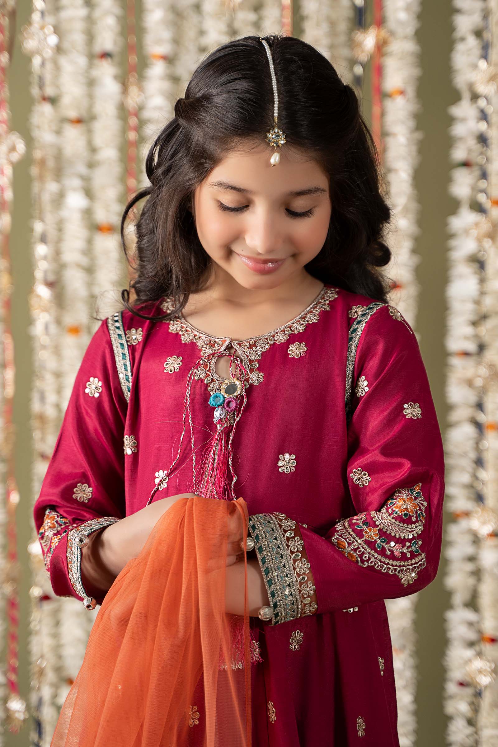 Maria B | 3 Piece Embroidered Raw Silk Suit | MKS-EF25-07 - House Of Hania