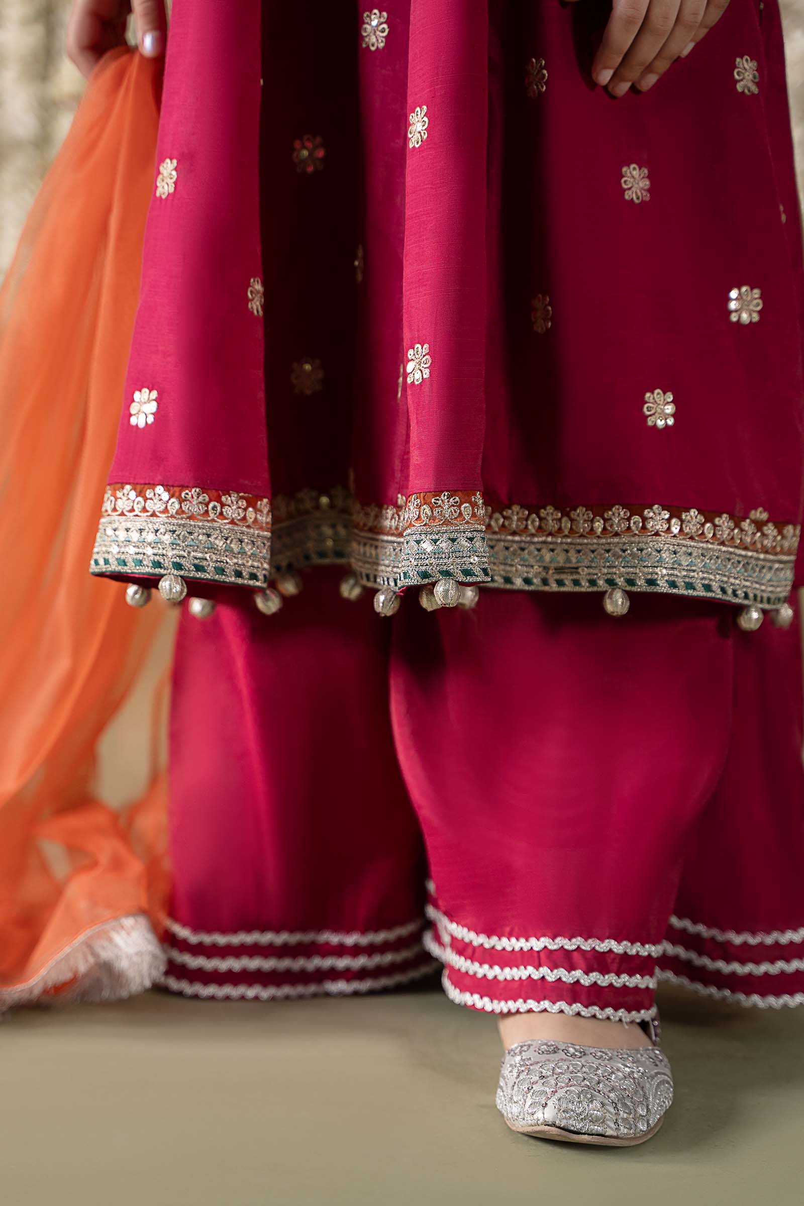 Maria B | 3 Piece Embroidered Raw Silk Suit | MKS-EF25-07 - House Of Hania