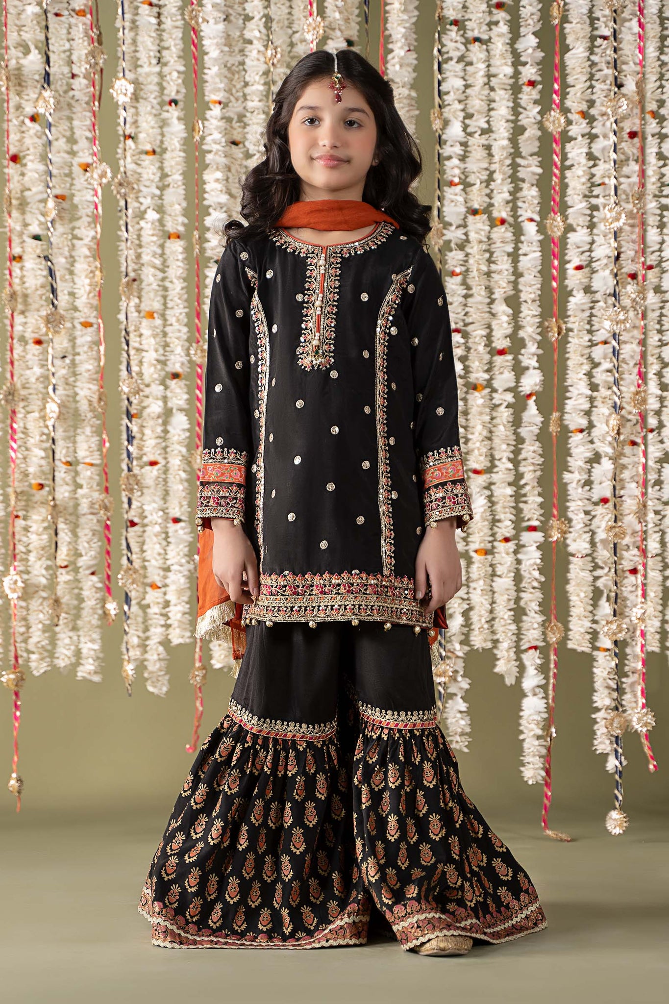 Maria B | 3 Piece Embroidered Raw Silk Suit | MKS-EF25-25 - House Of Hania