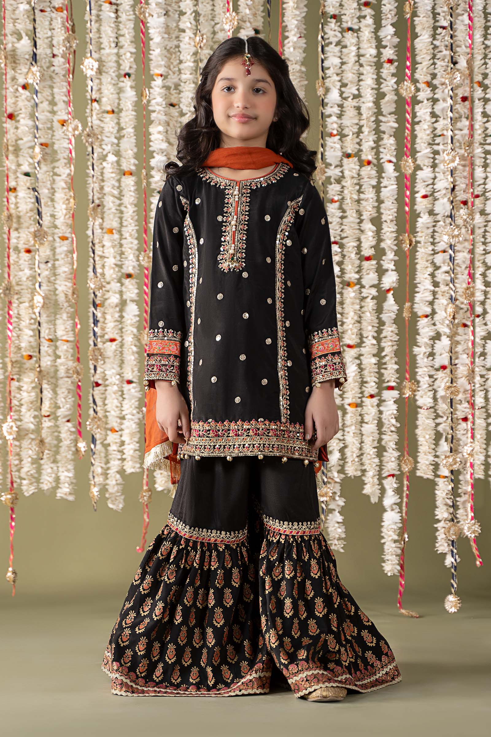 Maria B | 3 Piece Embroidered Raw Silk Suit | MKS-EF25-25 - House Of Hania