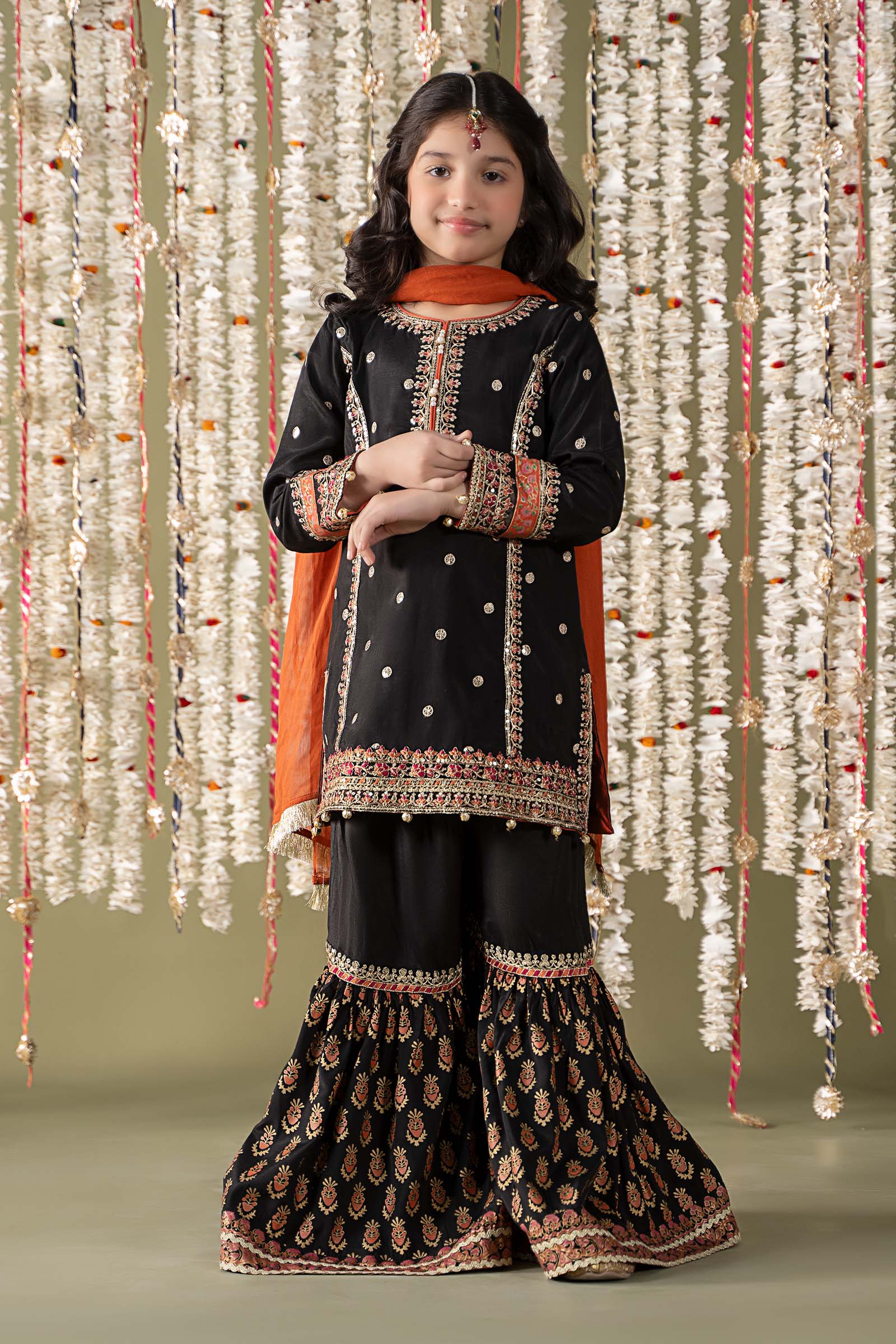 Maria B | 3 Piece Embroidered Raw Silk Suit | MKS-EF25-25 - House Of Hania