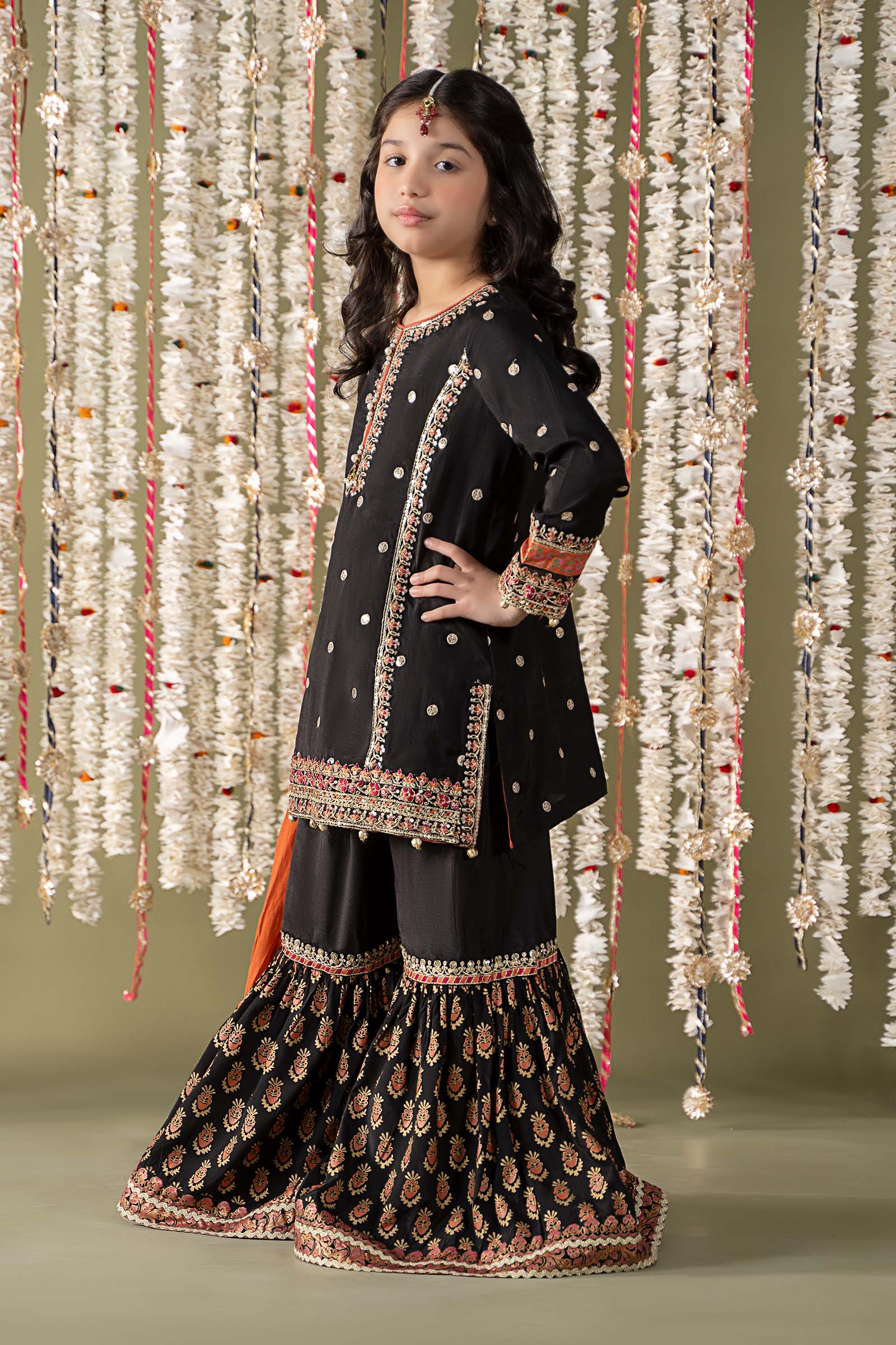 Maria B | 3 Piece Embroidered Raw Silk Suit | MKS-EF25-25 - House Of Hania