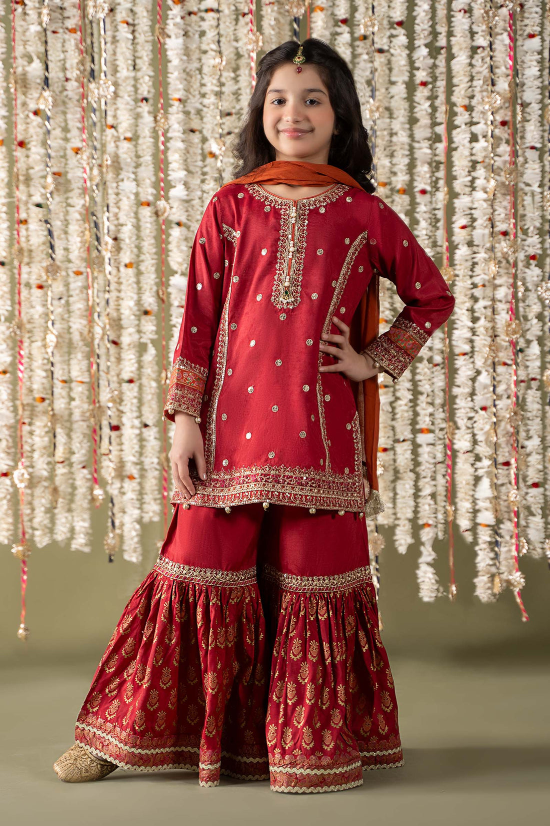Maria B | 3 Piece Embroidered Raw Silk Suit | MKS-EF25-25 - House Of Hania
