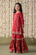 Maria B | 3 Piece Embroidered Raw Silk Suit | MKS-EF25-25 - House Of Hania