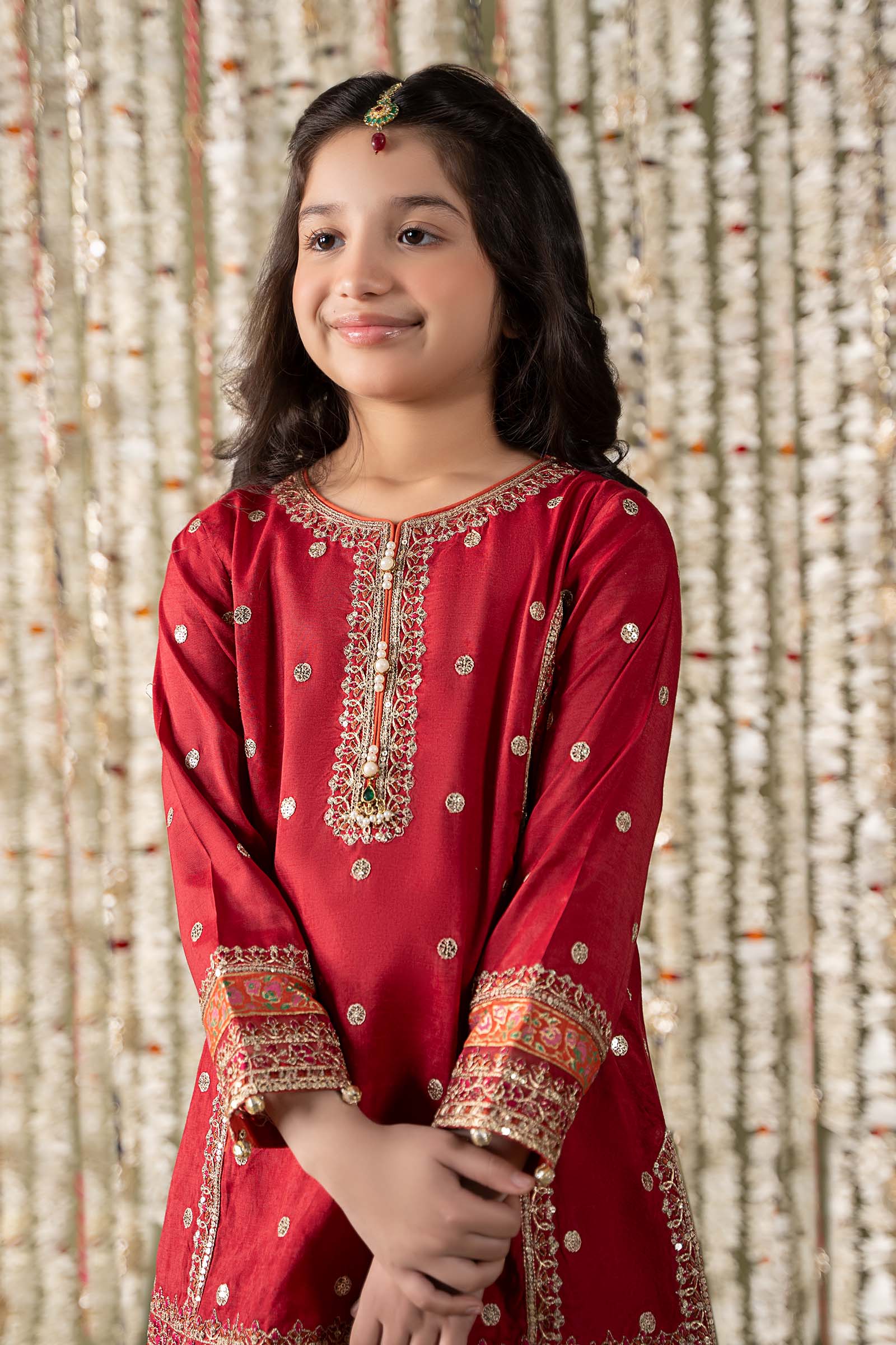 Maria B | 3 Piece Embroidered Raw Silk Suit | MKS-EF25-25 - House Of Hania