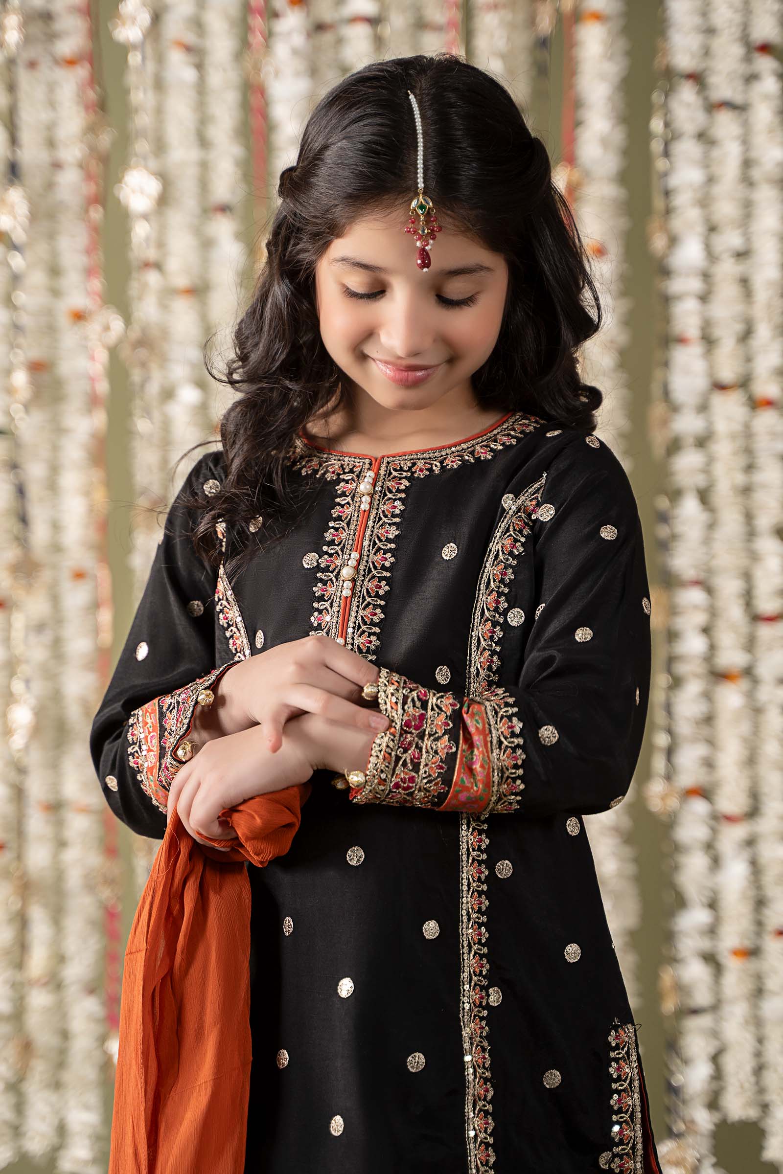 Maria B | 3 Piece Embroidered Raw Silk Suit | MKS-EF25-25 - House Of Hania