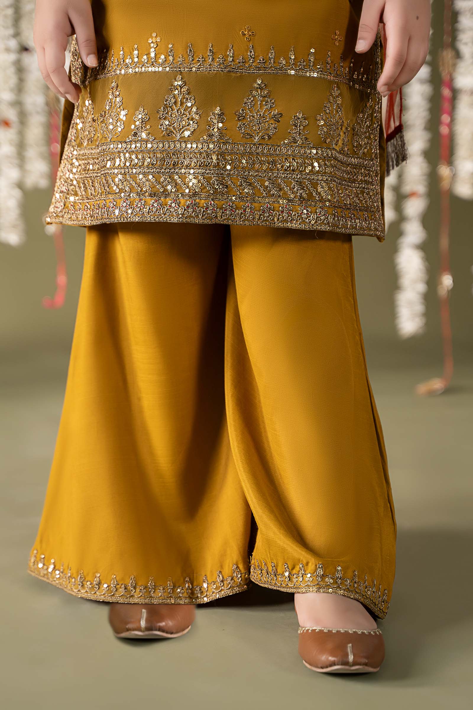 Maria B | 3 Piece Embroidered Raw Silk Suit | MKS-EF25-27 - House Of Hania