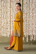 Maria B | 3 Piece Embroidered Raw Silk Suit | MKS-EF25-27 - House Of Hania