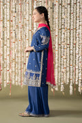 Maria B | 3 Piece Embroidered Raw Silk Suit | MKS-EF25-27 - House Of Hania