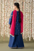 Maria B | 3 Piece Embroidered Raw Silk Suit | MKS-EF25-27 - House Of Hania