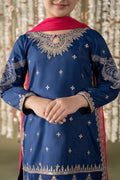 Maria B | 3 Piece Embroidered Raw Silk Suit | MKS-EF25-27 - House Of Hania