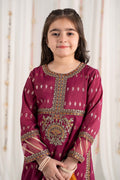 Maria B | 3 Piece Embroidered Raw Silk Suit | MKS-EF25-30 - House Of Hania