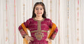 Maria B | 3 Piece Embroidered Raw Silk Suit | MKS-EF25-30 - House Of Hania