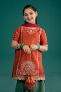 Maria B | 3 Piece Embroidered Raw Silk Suit | MKS-EF25-45 - House Of Hania