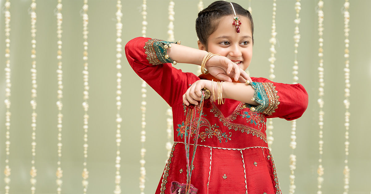 Maria B | 3 Piece Embroidered Raw Silk Suit | MKS-W24-02 - House Of Hania