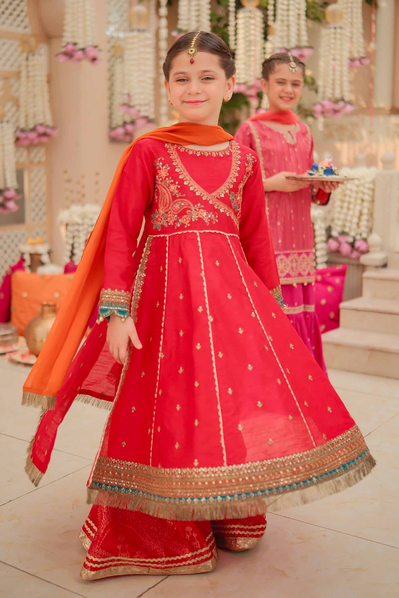 Maria B | 3 Piece Embroidered Raw Silk Suit | MKS-W24-02 - House Of Hania