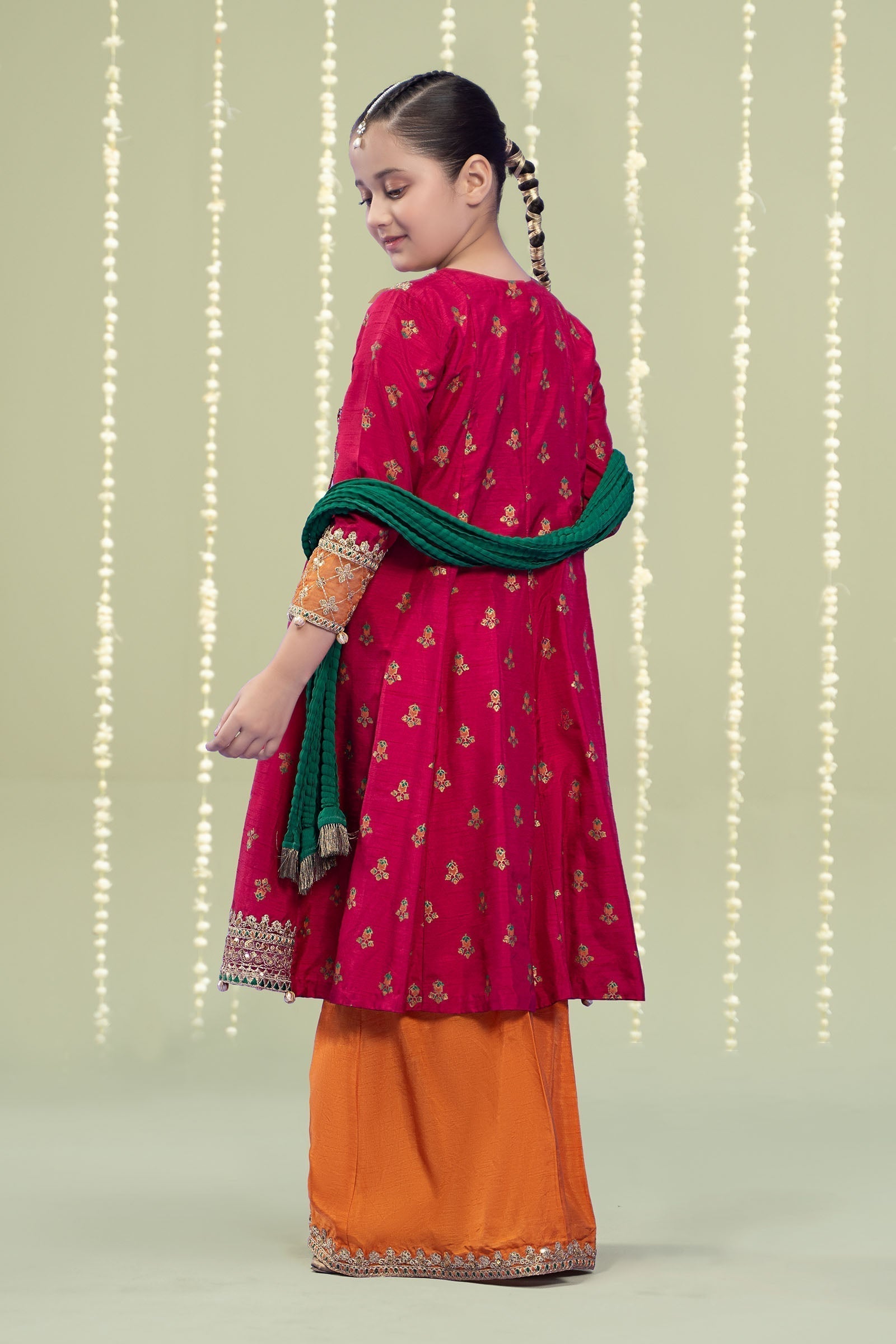 Maria B | 3 Piece Embroidered Raw Silk Suit | MKS-W24-10 - House Of Hania