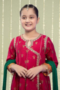 Maria B | 3 Piece Embroidered Raw Silk Suit | MKS-W24-10 - House Of Hania