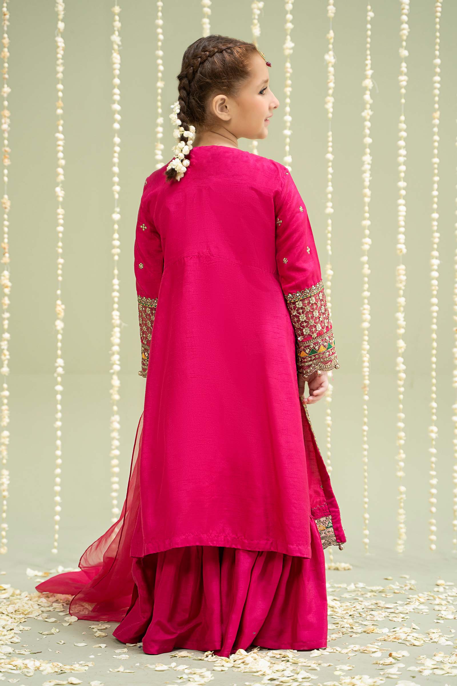 Maria B | 3 Piece Embroidered Raw Silk Suit | MKS-W24-13 - House Of Hania