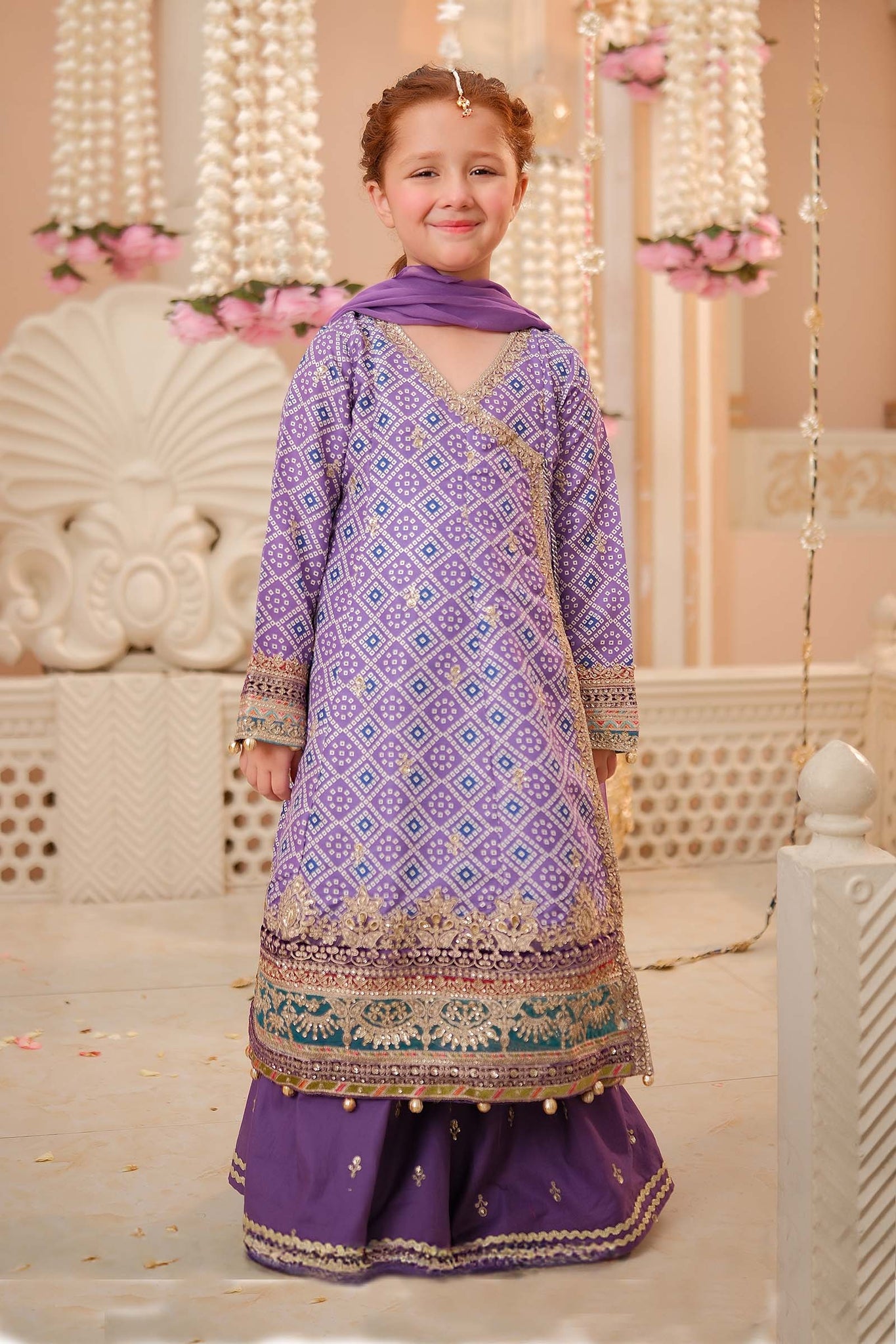 Maria B | 3 Piece Embroidered Raw Silk Suit | MKS-W24-20 - House Of Hania