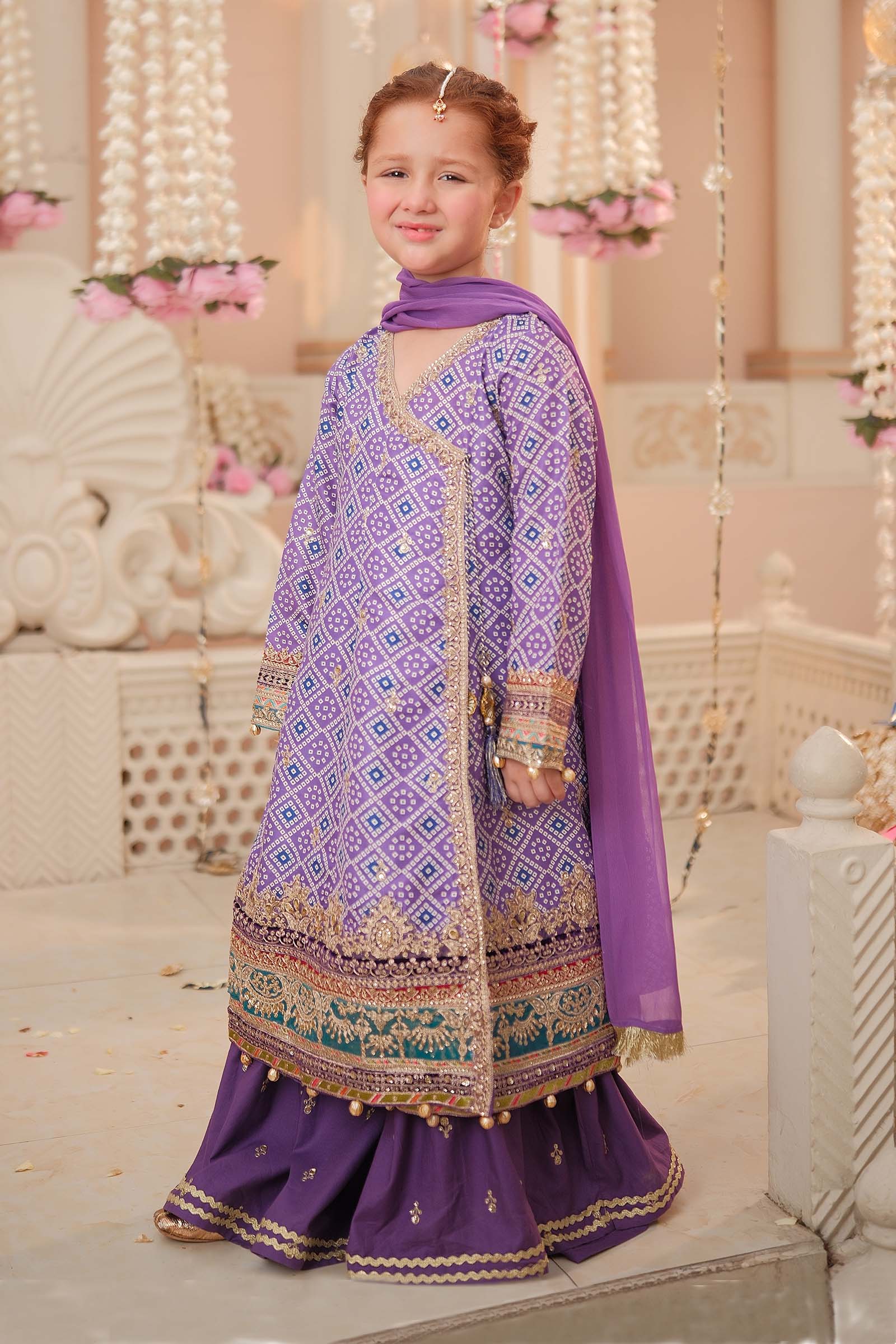 Maria B | 3 Piece Embroidered Raw Silk Suit | MKS-W24-20 - House Of Hania