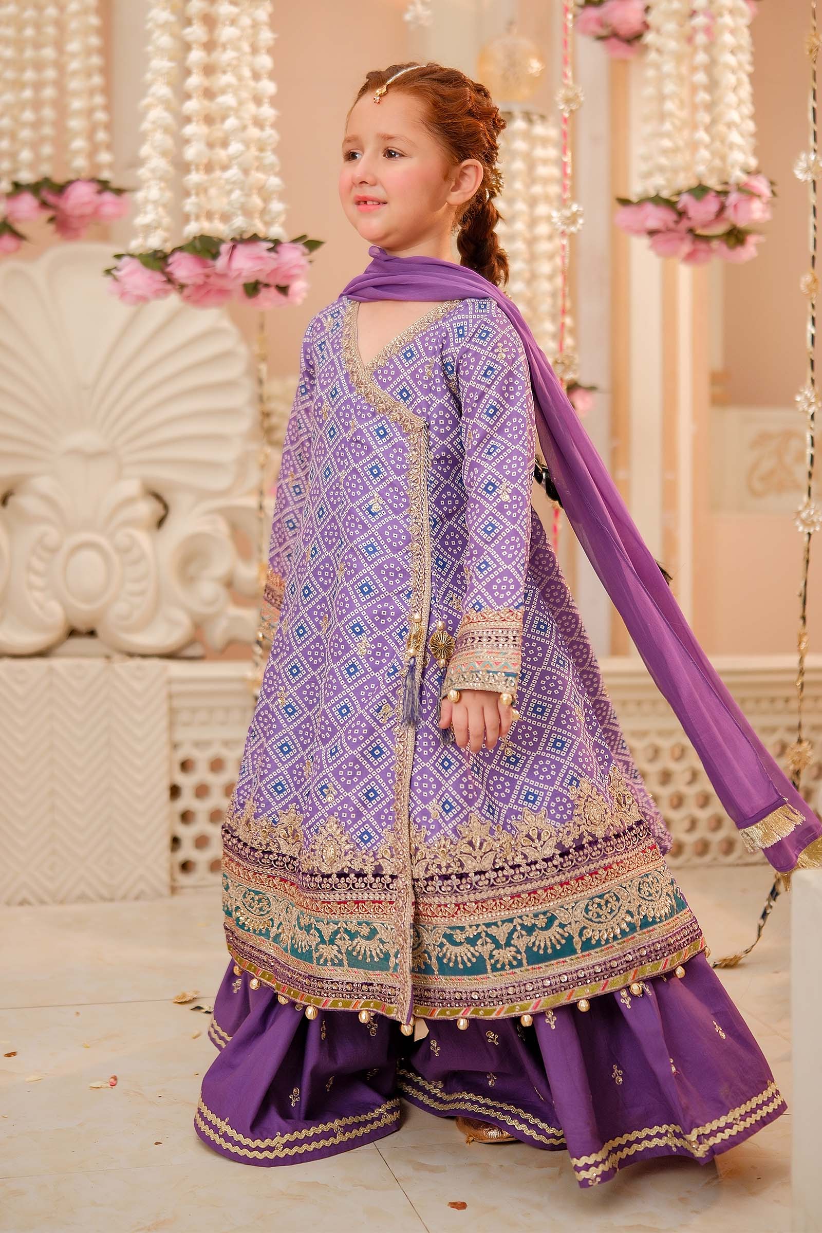 Maria B | 3 Piece Embroidered Raw Silk Suit | MKS-W24-20 - House Of Hania