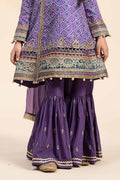 Maria B | 3 Piece Embroidered Raw Silk Suit | MKS-W24-20 - House Of Hania