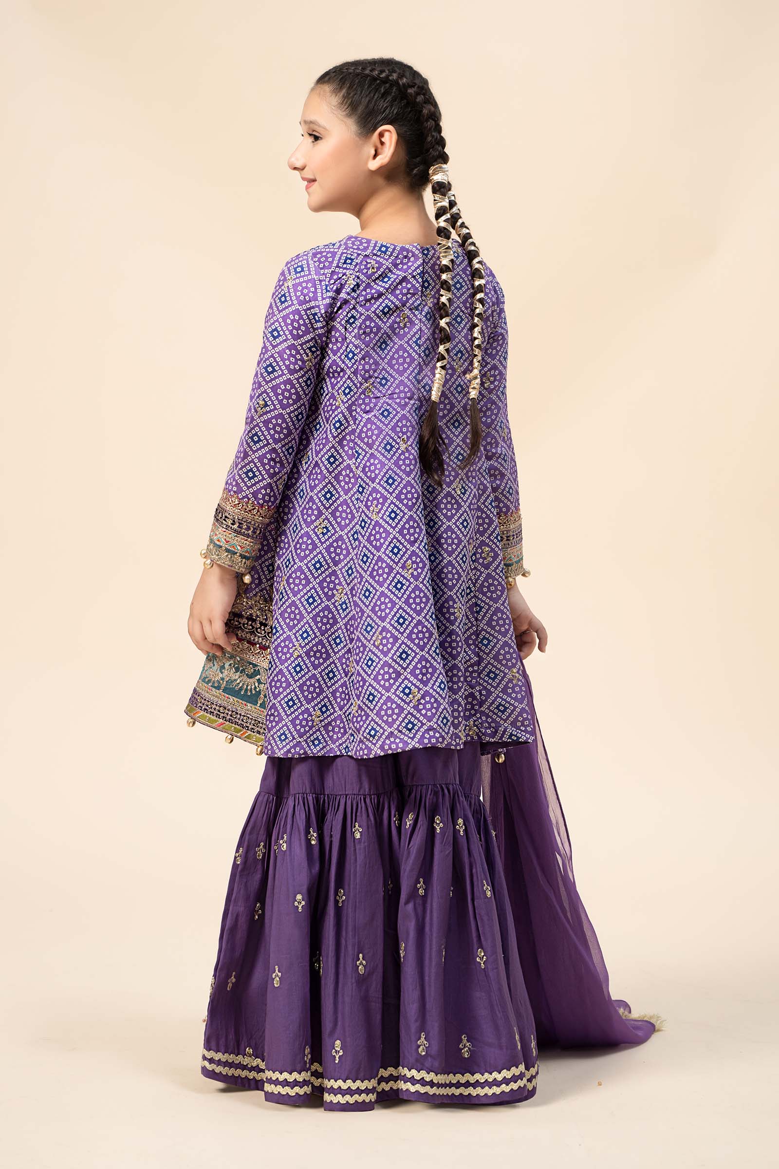 Maria B | 3 Piece Embroidered Raw Silk Suit | MKS-W24-20 - House Of Hania