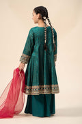 Maria B | 3 Piece Embroidered Raw Silk Suit | MKS-W24-29 - House Of Hania