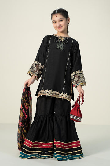 Maria B | 3 Piece Embroidered Raw Silk Suit | MKS-W24-31 - House Of Hania