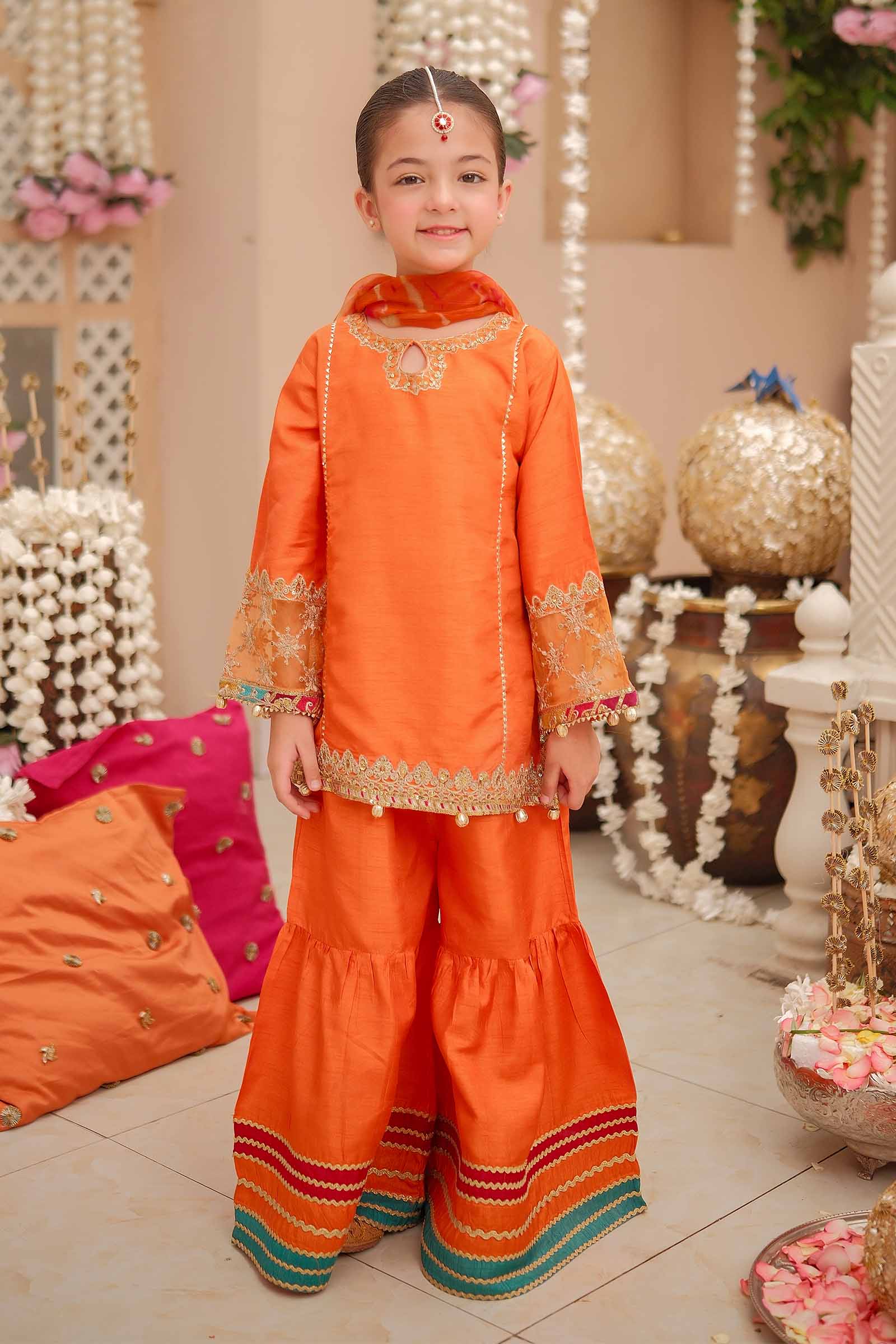 Maria B | 3 Piece Embroidered Raw Silk Suit | MKS-W24-31 - House Of Hania