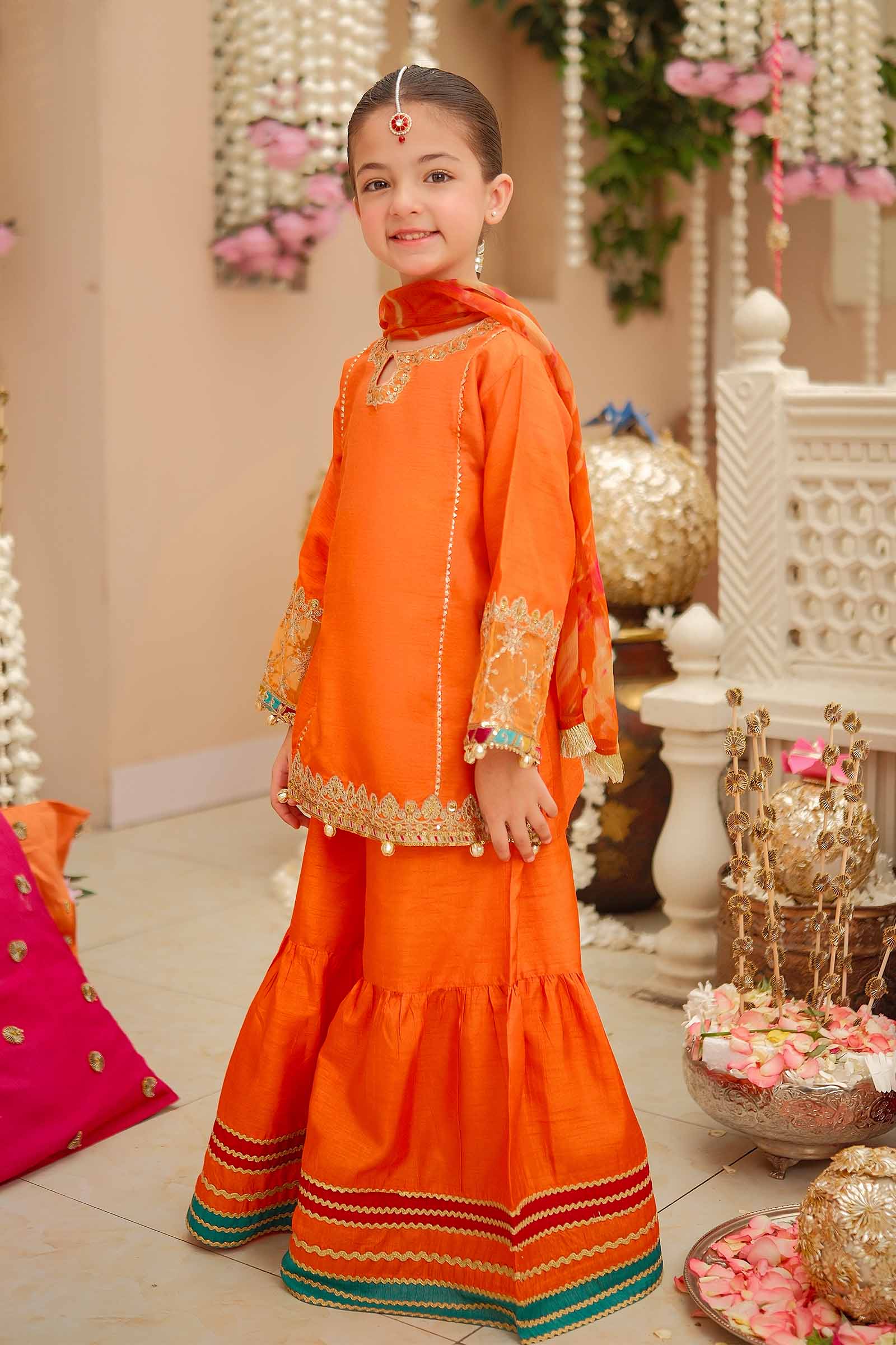 Maria B | 3 Piece Embroidered Raw Silk Suit | MKS-W24-31 - House Of Hania