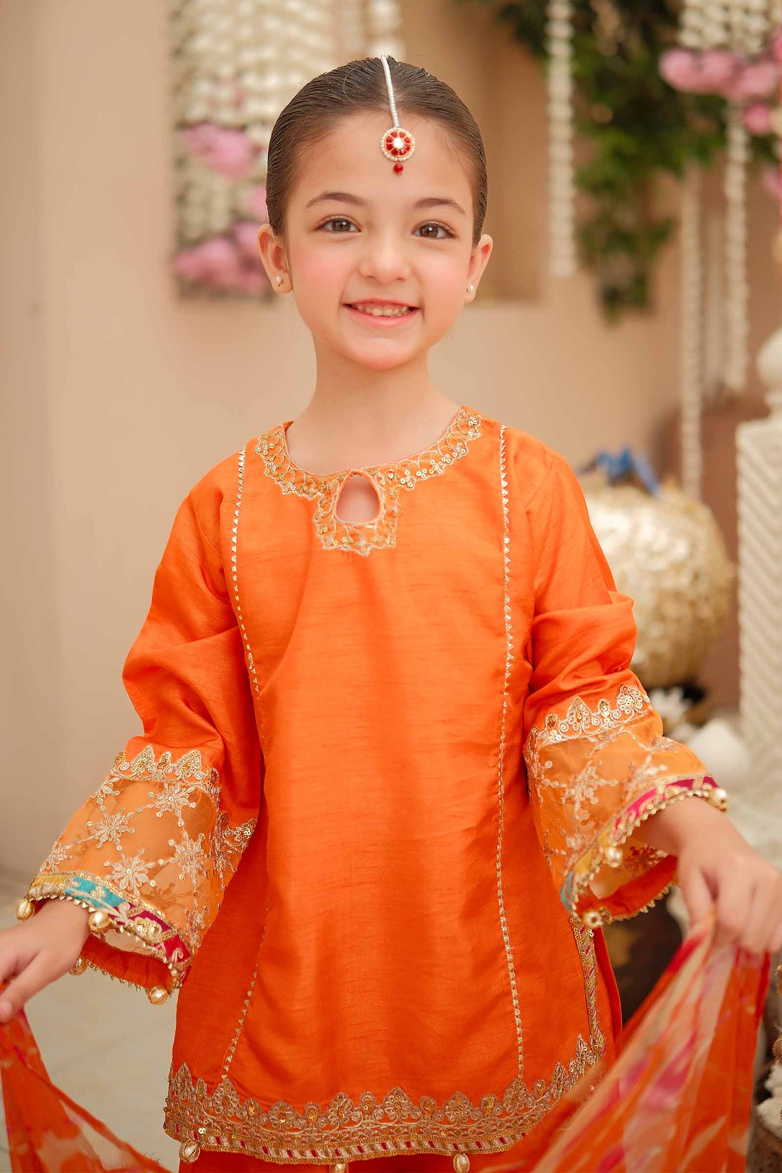 Maria B | 3 Piece Embroidered Raw Silk Suit | MKS-W24-31 - House Of Hania