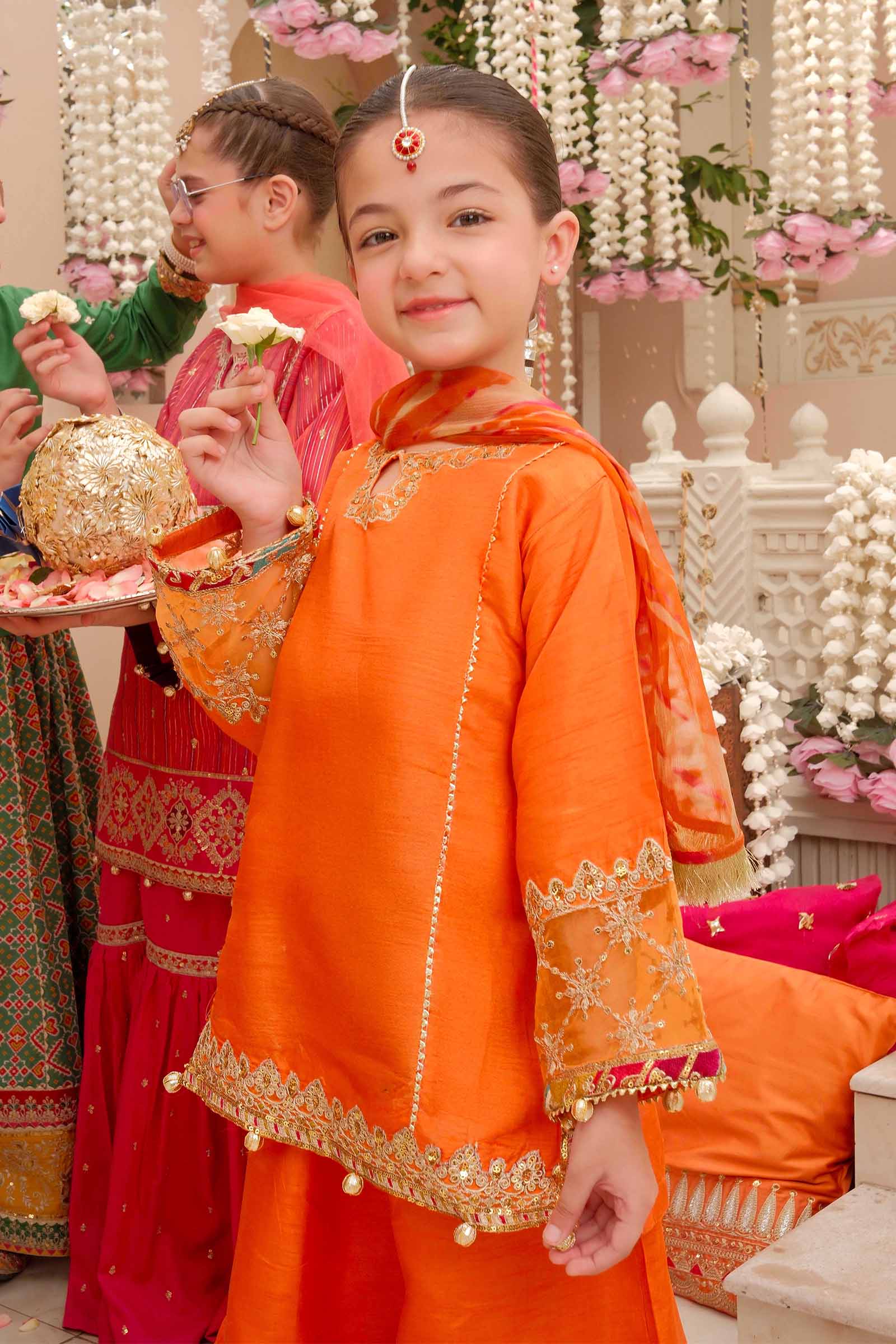 Maria B | 3 Piece Embroidered Raw Silk Suit | MKS-W24-31 - House Of Hania