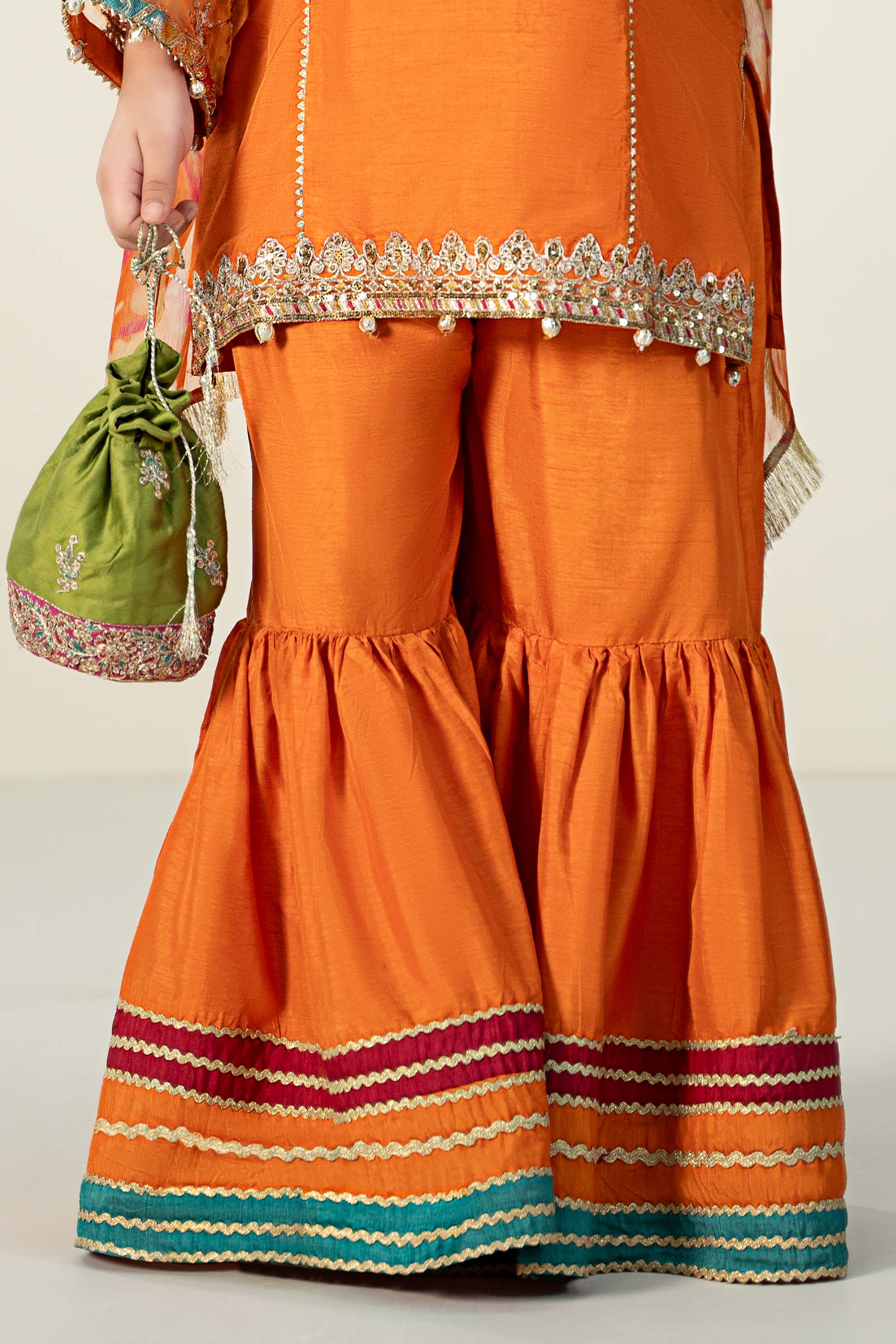 Maria B | 3 Piece Embroidered Raw Silk Suit | MKS-W24-31 - House Of Hania