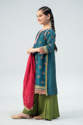 Maria B | 3 Piece Embroidered Raw Silk Suit | MKS-W24-33 - House Of Hania