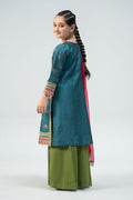 Maria B | 3 Piece Embroidered Raw Silk Suit | MKS-W24-33 - House Of Hania