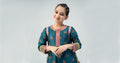 Maria B | 3 Piece Embroidered Raw Silk Suit | MKS-W24-33 - House Of Hania