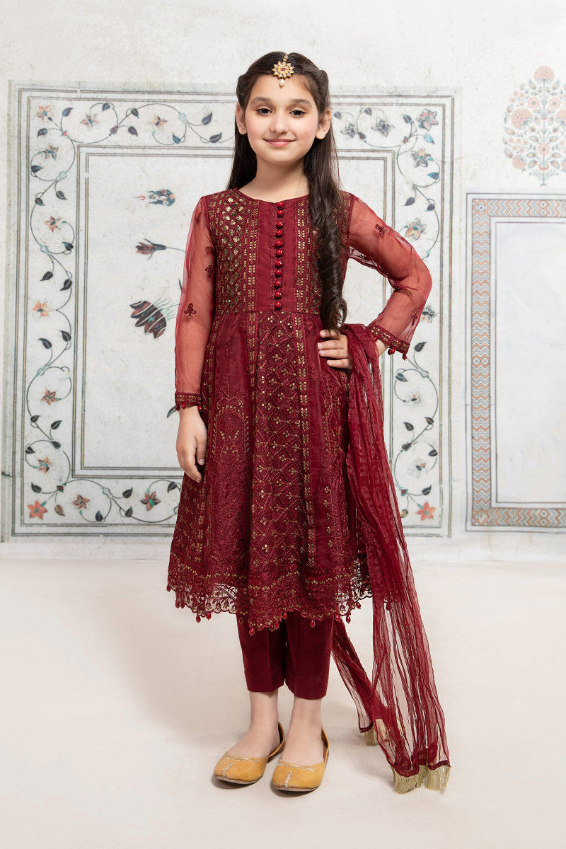 Maria B | 3 Piece Embroidered Suit | MKS-EF22-28R1 - House Of Hania