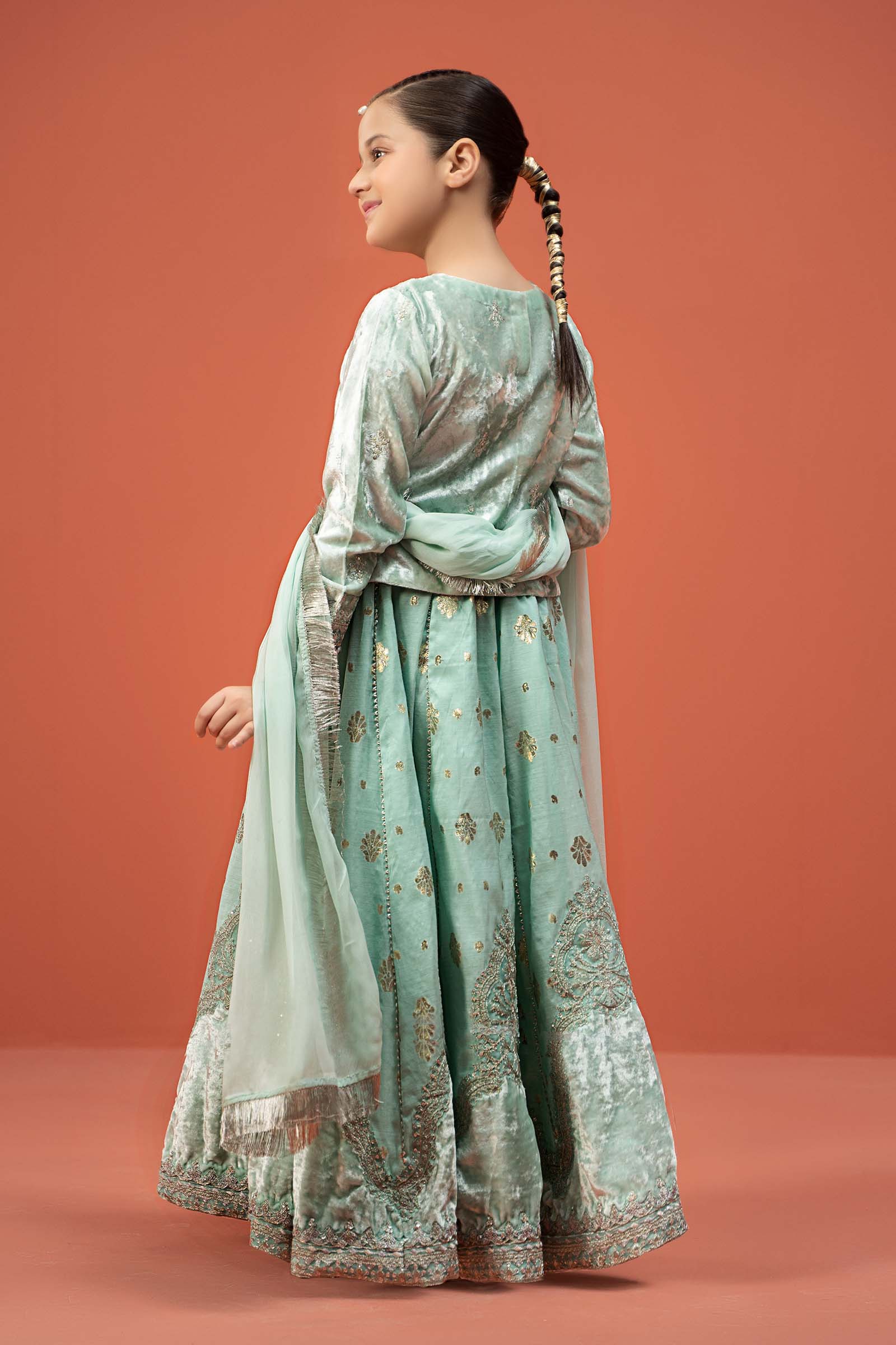 Maria B | 3 Piece Embroidered Velvet Suit | MKS-W24-14 - House Of Hania