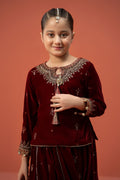 Maria B | 3 Piece Embroidered Velvet Suit | MKS-W24-14 - House Of Hania