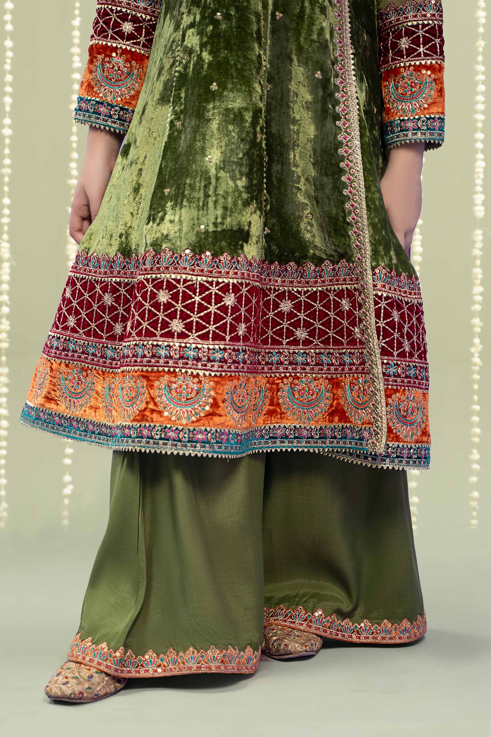 Maria B | 3 Piece Embroidered Velvet Suit | MKS-W24-15 - House Of Hania