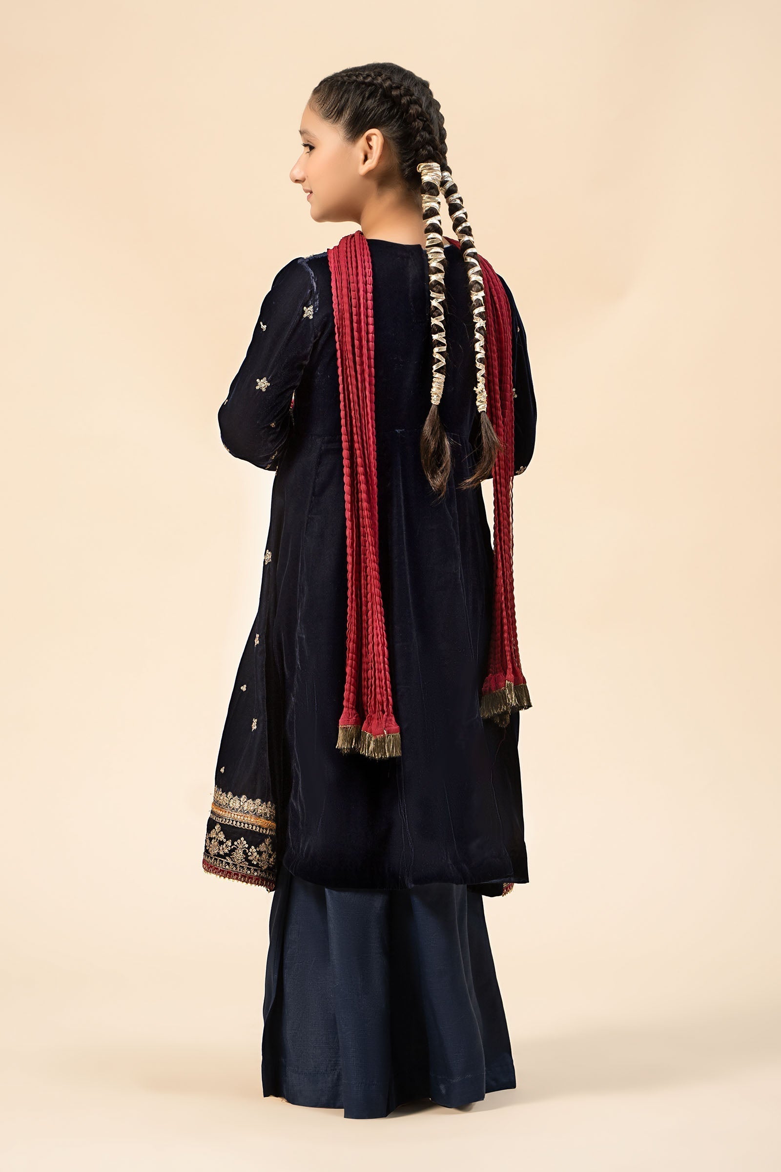 Maria B | 3 Piece Embroidered Velvet Suit | MKS-W24-17 - House Of Hania