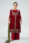 Maria B | 3 Piece Embroidered Velvet Suit | MKS-W24-17 - House Of Hania