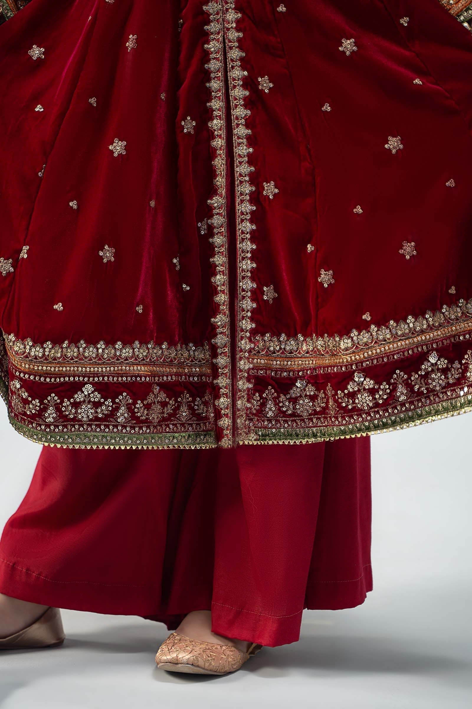 Maria B | 3 Piece Embroidered Velvet Suit | MKS-W24-17 - House Of Hania