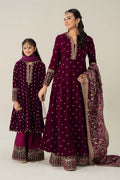 Maria B | 3 Piece Embroidered Velvet Suit | MKS-W24-38 - House Of Hania