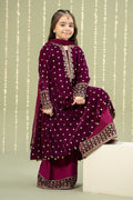 Maria B | 3 Piece Embroidered Velvet Suit | MKS-W24-38 - House Of Hania