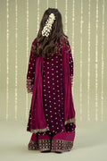 Maria B | 3 Piece Embroidered Velvet Suit | MKS-W24-38 - House Of Hania