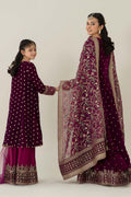 Maria B | 3 Piece Embroidered Velvet Suit | MKS-W24-38 - House Of Hania