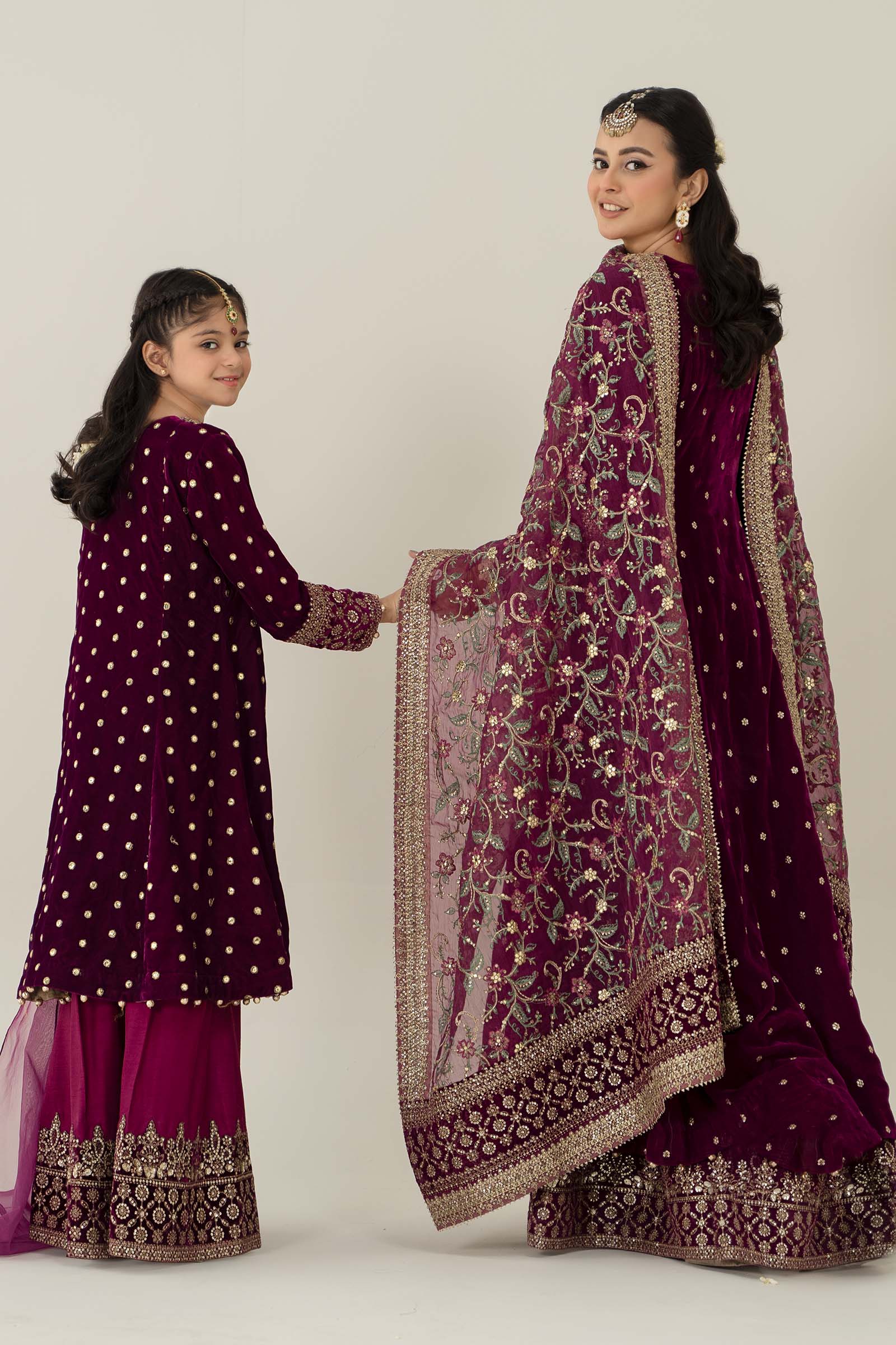 Maria B | 3 Piece Embroidered Velvet Suit | MKS-W24-38 - House Of Hania